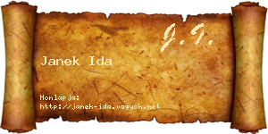 Janek Ida névjegykártya